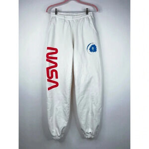 Kid Cudi To The Moon Tour Sweatpants Merch Nasa White Logo Size Small